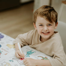Load image into Gallery viewer, Colour Me Kids - Christmas Down Under - Washable, Reusable Colouring In Tablecloth Set - PREORDER DUE MID NOVEMBER
