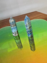 Load image into Gallery viewer, Moon Ritual - Blue Aragonite Tower Point Generator - Calming, Communication, Healing Crystal