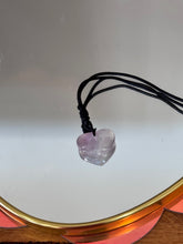 Load image into Gallery viewer, Moon Ritual - Fluorite Heart Necklace | 3cm Crystal Heart Pendant on Rope | Healing Crystal for Clarity & Christmas Crystal Gift
