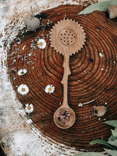 Load image into Gallery viewer, Wild Mountain Child - SUNFLOWER SLOTTED DUO SPOON