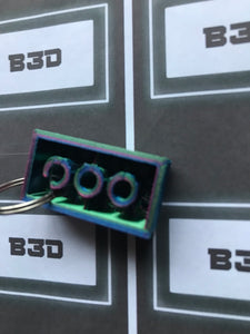 B3D - Fancy Block Keyring Purple