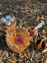 Load image into Gallery viewer, Natural Wood Gifts and Resources - Small Potion Board with Coloured Resin (D)
