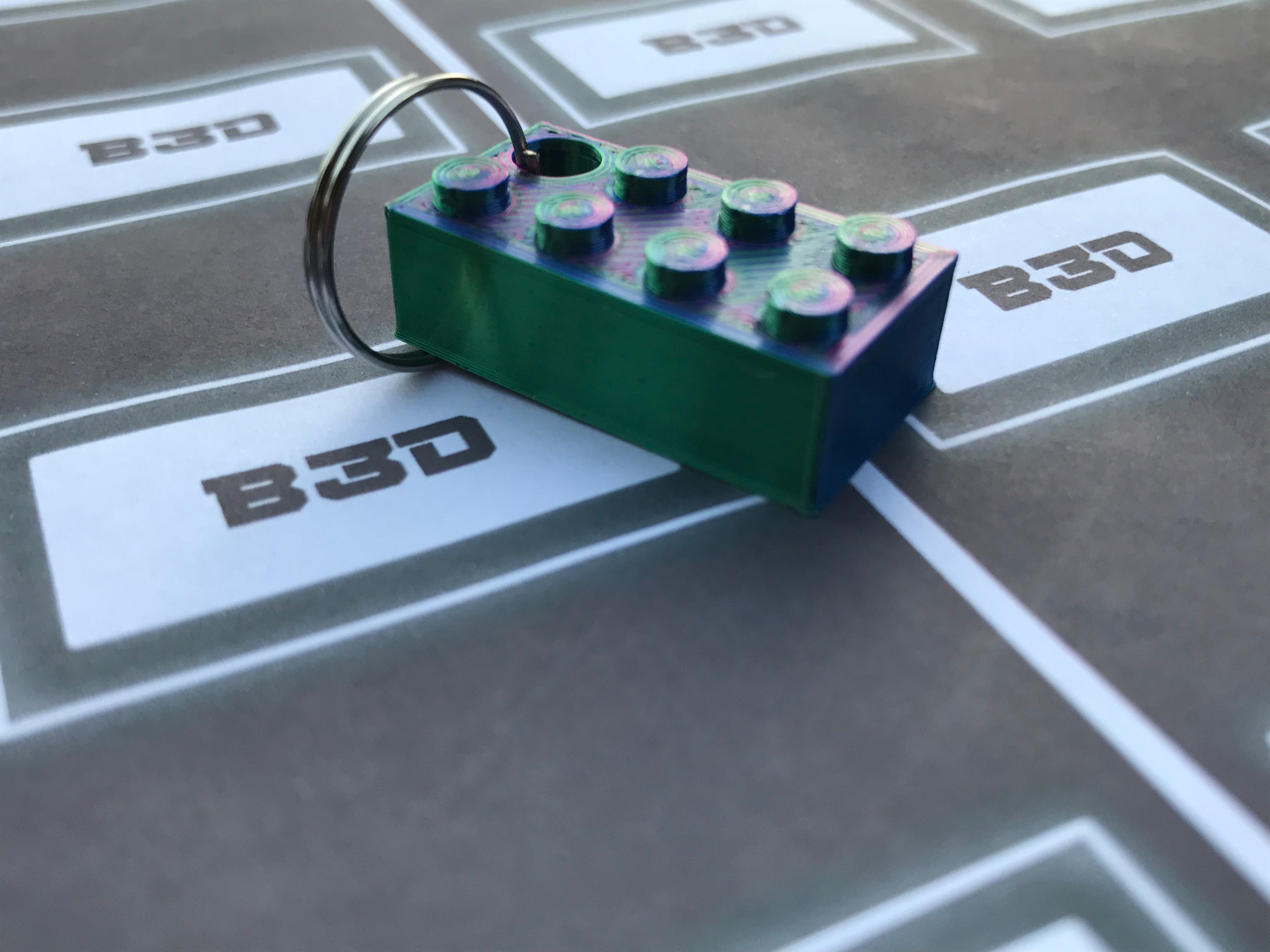 B3D - Fancy Block Keyring Purple