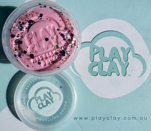 Play Clay -  Pastel Pink Playdough with Lollipop Bio Glitter (1 tub 130grams)