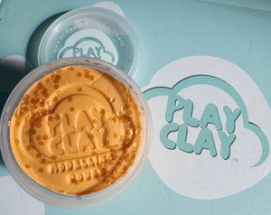 Play Clay - Pastel Orange Playdough with Golden Sunset Bio Glitter (1 tub 130grams)