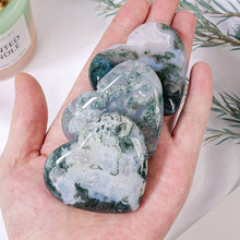 Load image into Gallery viewer, Moon Ritual - Moss Agate Crystal Heart 4-5cm
