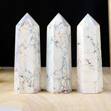 Load image into Gallery viewer, Moon Rituals - Aura Howlite Tower | Positivity, Communication &amp; Angelic Light
