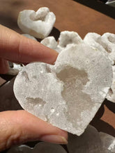 Load image into Gallery viewer, Moon Rituals - Agate Heart with natural druzy cave (4cm). Grounding, calming and protective—perfect gift for altar décor, meditation. christmas crystal gift.
