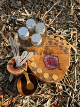 Load image into Gallery viewer, Natural Wood Gifts and Resources - Small Potion Board with Coloured Resin (D)
