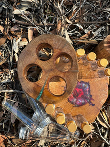 Natural Wood Gifts and Resources - Small Potion Board with Coloured Resin (D)