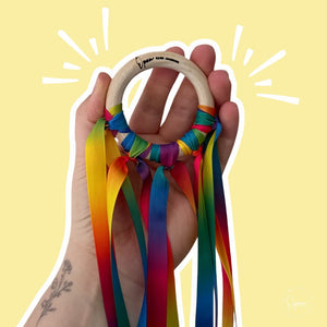 Open Hand Learning - Montessori Sensory Ribbon - Bright Rainbow