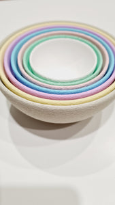 Little Explorer Eco Toys - Textured Stacking eco play bowls in pastel