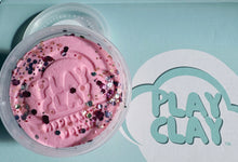 Load image into Gallery viewer, Play Clay -  Pastel Pink Playdough with Lollipop Bio Glitter (1 tub 130grams)
