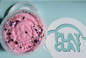 Play Clay -  Pastel Pink Playdough with Lollipop Bio Glitter (1 tub 130grams)