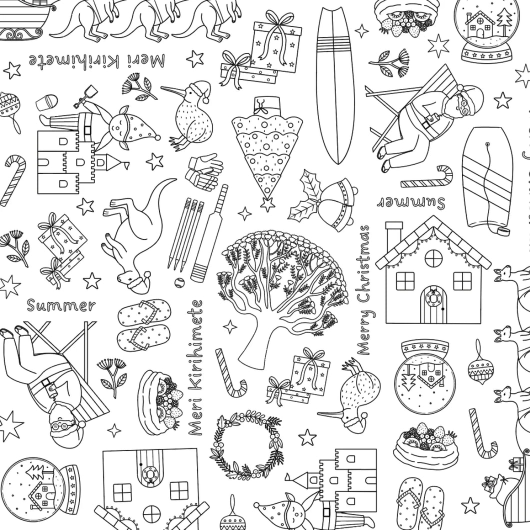 Colour Me Kids - Christmas Down Under - Washable, Reusable Colouring-In Solo Mats - PREORDER DUE MID NOVEMBER