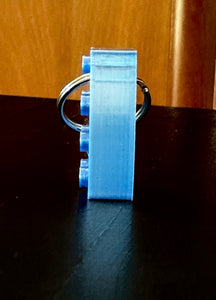 B3D - Fancy Block Keyring Shiny Blue