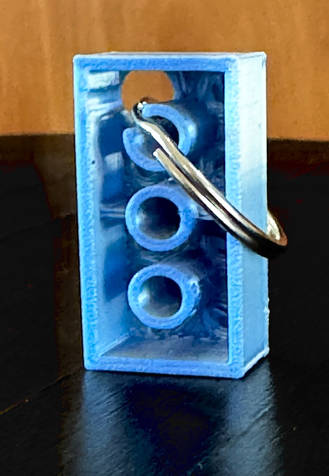 B3D - Fancy Block Keyring Shiny Blue