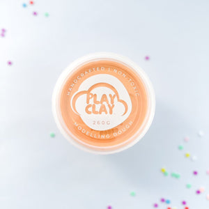 Play Clay - Pastel Orange Playdough with Golden Sunset Bio Glitter (1 tub 130grams)