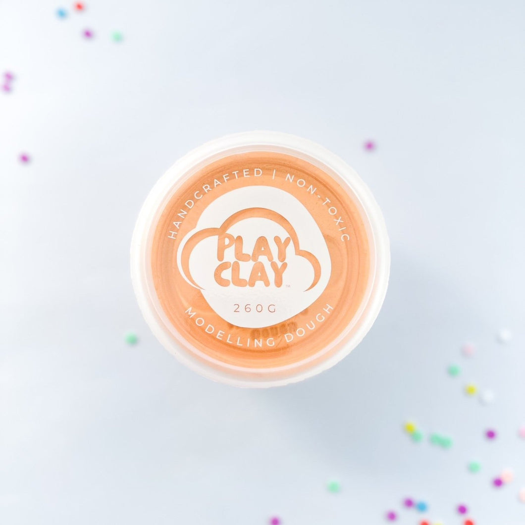 Play Clay - Pastel Orange Playdough with Golden Sunset Bio Glitter (1 tub 130grams)