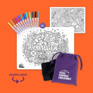 Little Change Creators - Outback | Re-Fun-Able™ Silicone Colouring Placemat