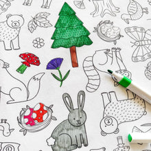 Load image into Gallery viewer, Colour Me Kids - Woodland Wonders Colouring In Tablecloth
