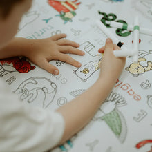 Load image into Gallery viewer, Colour Me Kids - Alphabet Animals Colouring In Tablecloth

