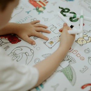 Colour Me Kids - Alphabet Animals Colouring In Tablecloth