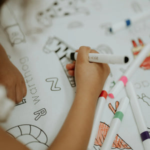Colour Me Kids - Alphabet Animals Colouring In Tablecloth