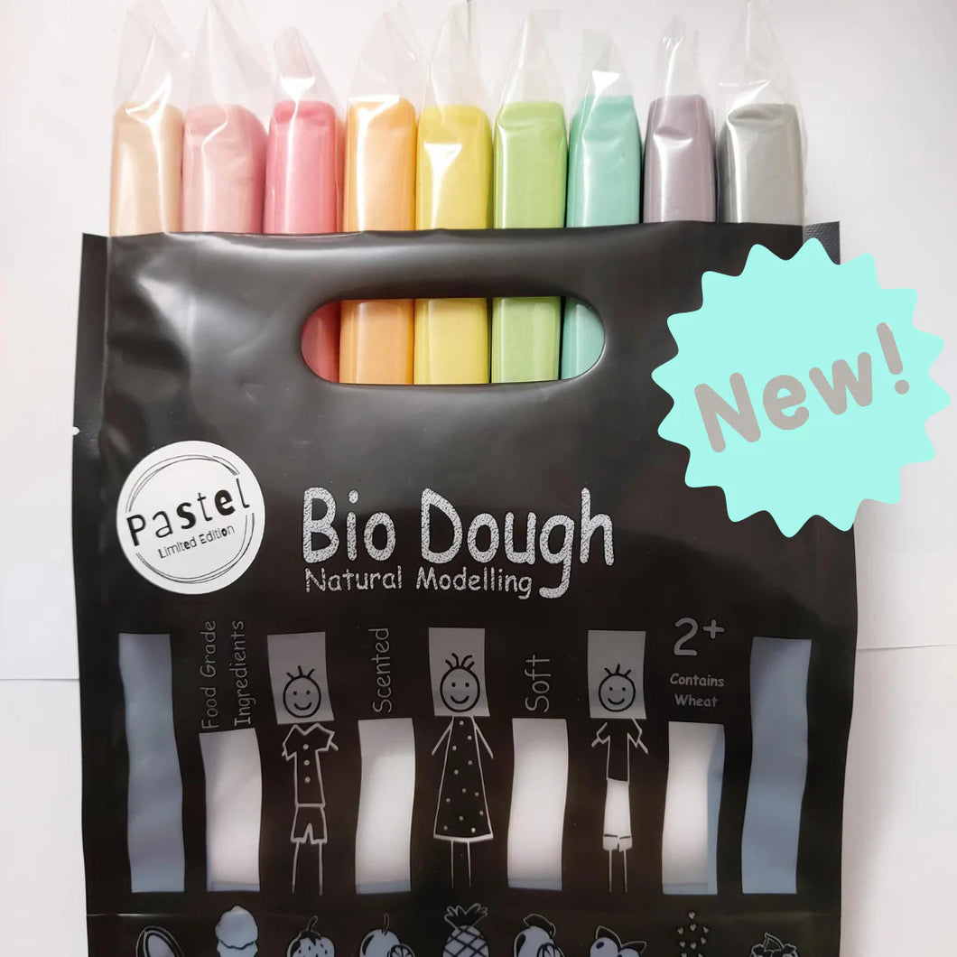 Bio DoUgh - Pastel Limited Edition Bag | All Natural, Eco-Friendly, Kids Dough for Sensory Play | 9 Fun Colours and Scents