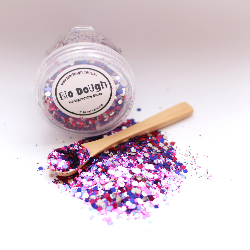 Bio DoUgh - Disco Mix Glitter 40ml-20g - Eco-Friendly, Non-Toxic Glitter for Kids