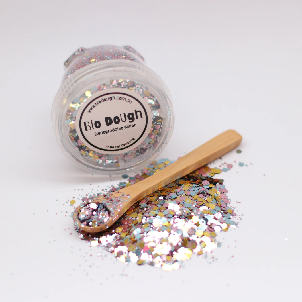 Bio DoUgh - Candy Mix Glitter 40ml-20g - Eco-Friendly, Non-Toxic Glitter for Kids