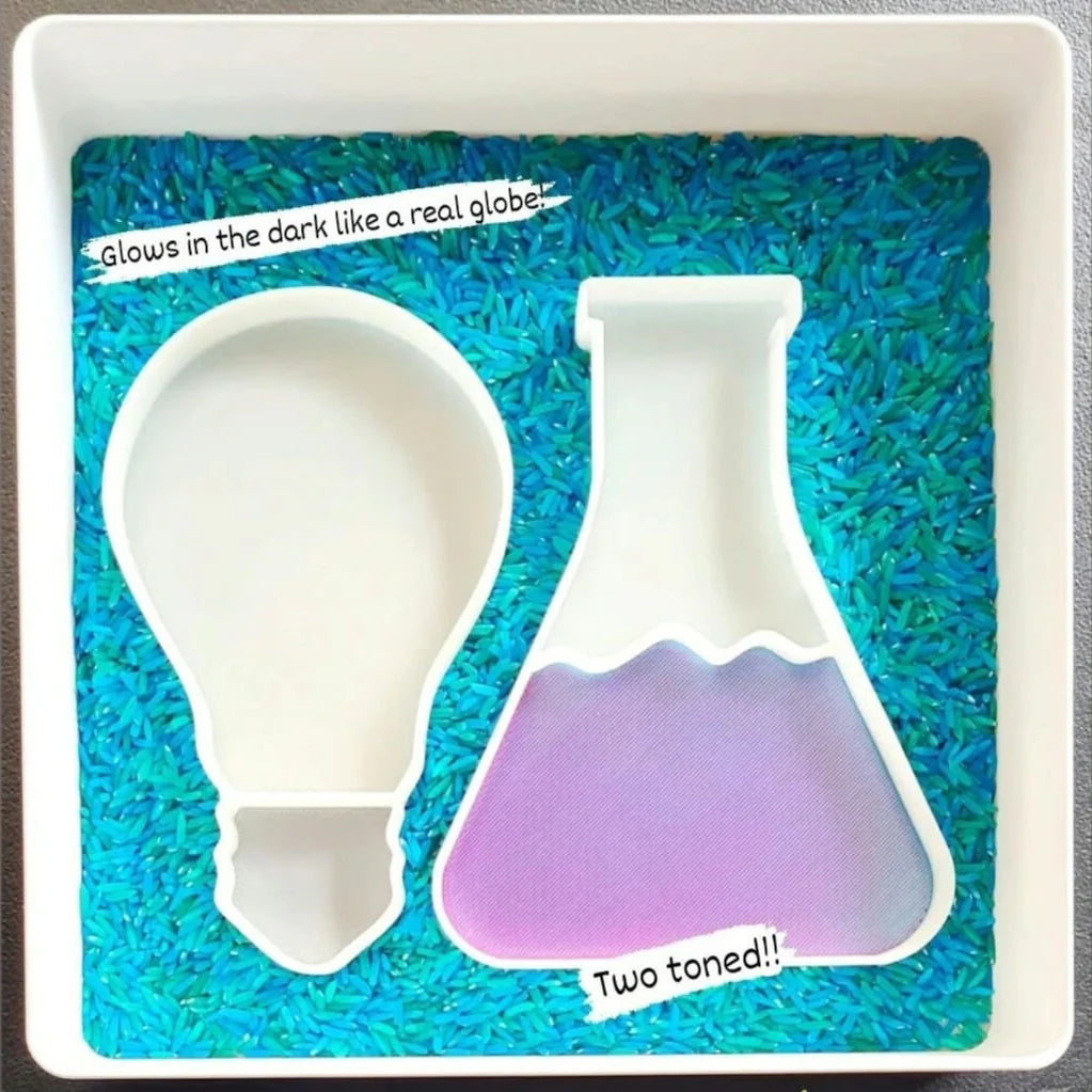 Little Explorer Eco Toys - Science Play Trays 2 pack - Beaker & Glow in the dark light globe