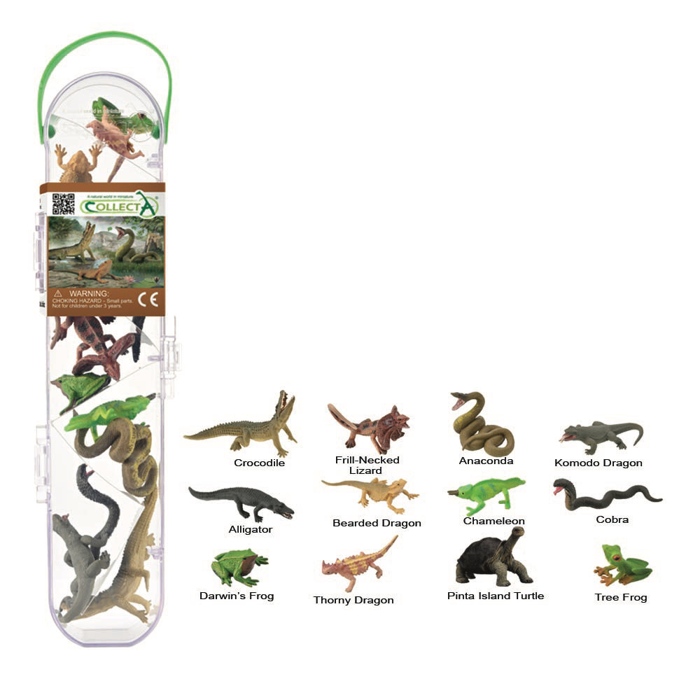 CollectA - Mini Reptiles & Amphibians 12 Piece Tube
