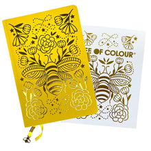 Load image into Gallery viewer, Life Of Colour - Bee A5 Art Journal (yellow) - 80 black and 80 white pages
