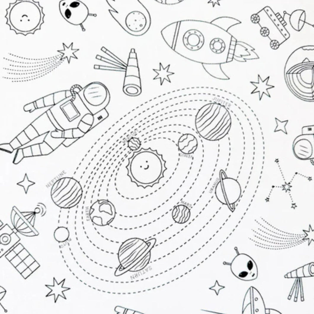 Colour Me Kids - In the Stars - Washable, Reusable Colouring In Tablecloth Set - PREORDER DUE MID NOVEMBER