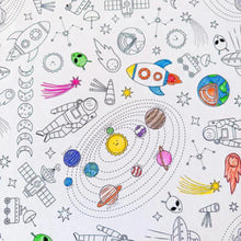 Load image into Gallery viewer, Colour Me Kids - In the Stars - Washable, Reusable Colouring In Tablecloth Set - PREORDER DUE MID NOVEMBER
