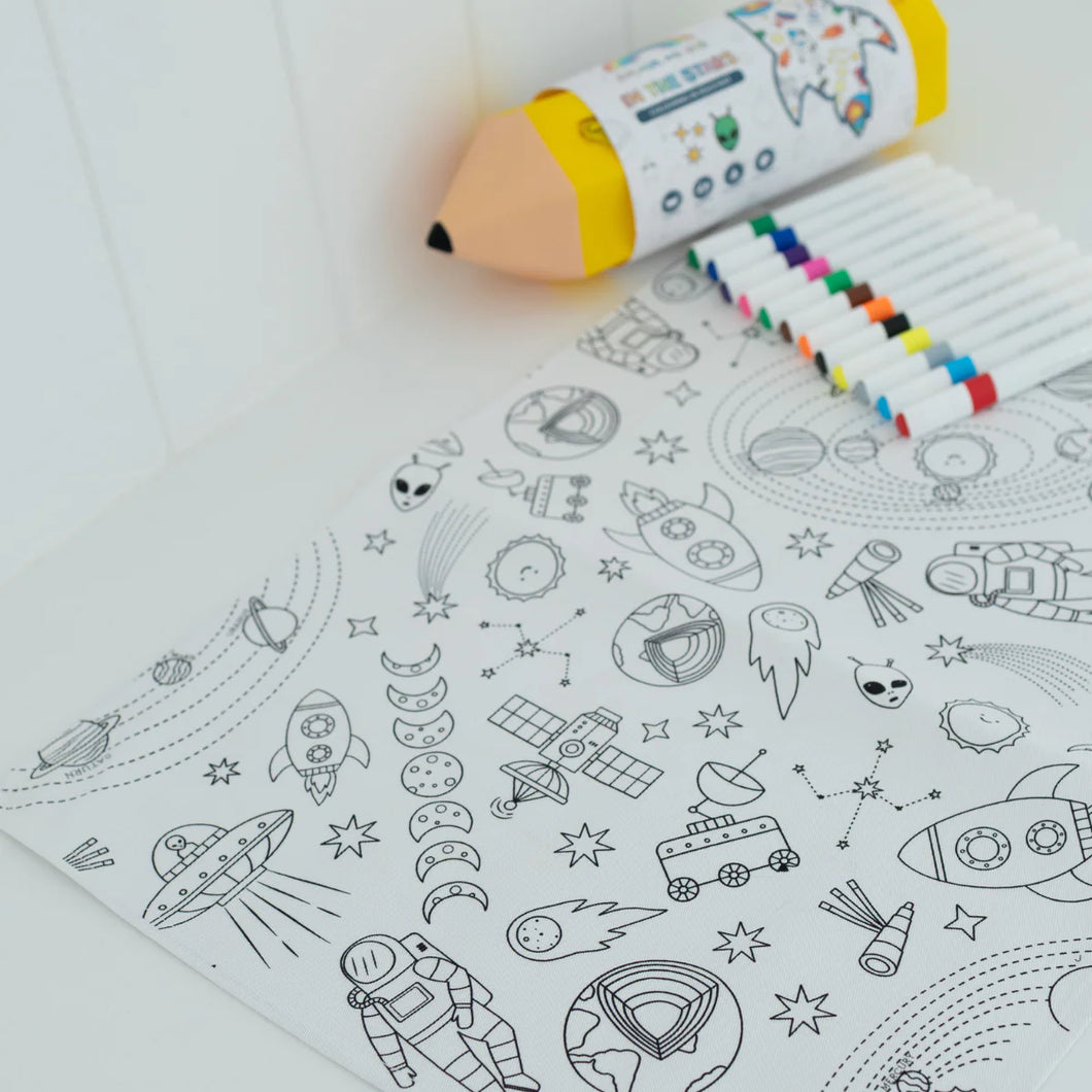 Colour Me Kids - In the Stars - Washable, Reusable Colouring-In Solo Mats - PREORDER DUE MID NOVEMBER