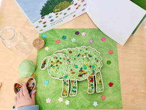 Little Explorer Eco Toys - Sheep sensory play tray for kids