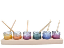 Load image into Gallery viewer, Eco Art and Craft - WOODEN PAINT POT HOLDER WITH GLASS JARS (60ML)
