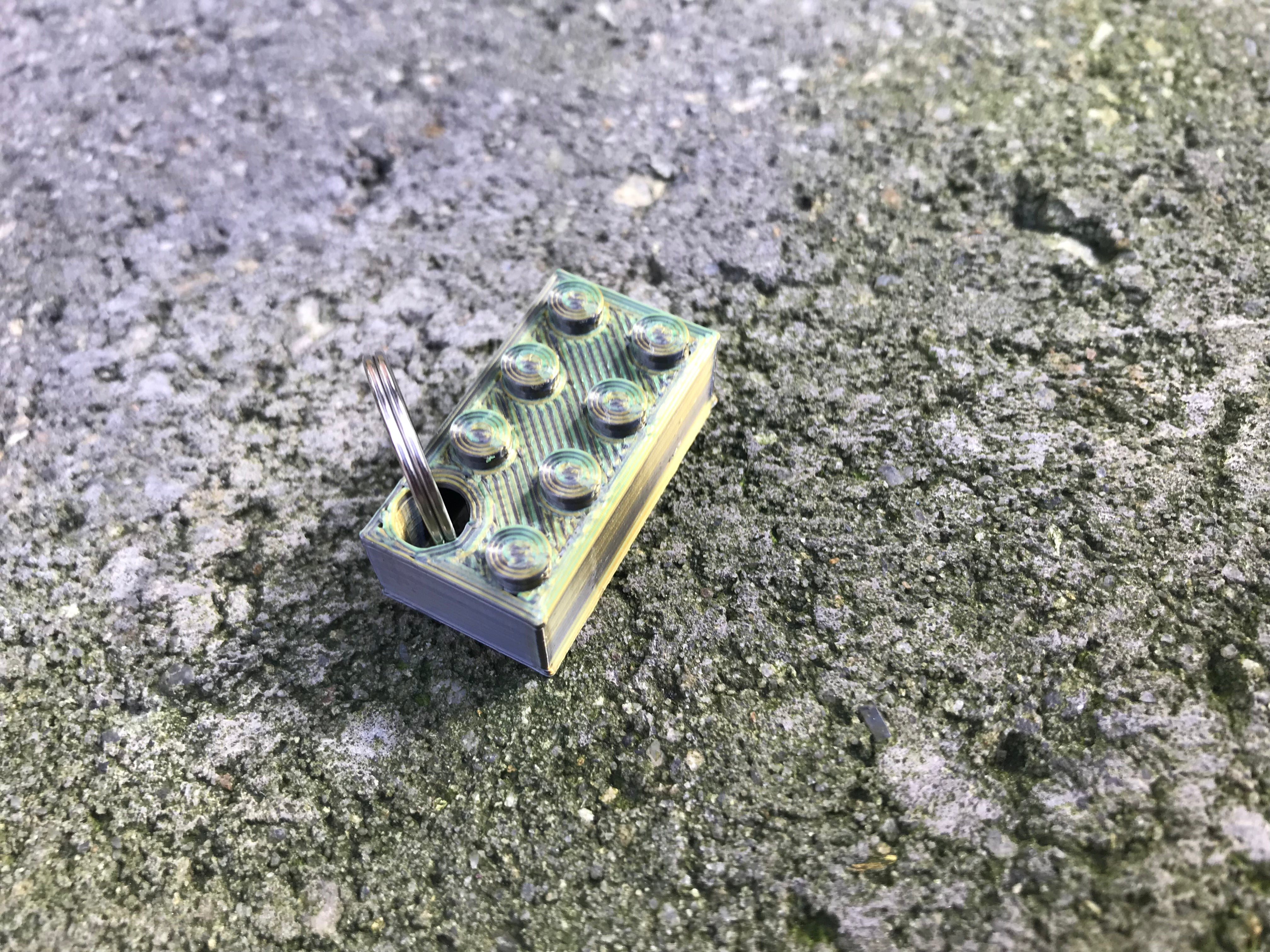 B3D - Fancy Block Keyring Green