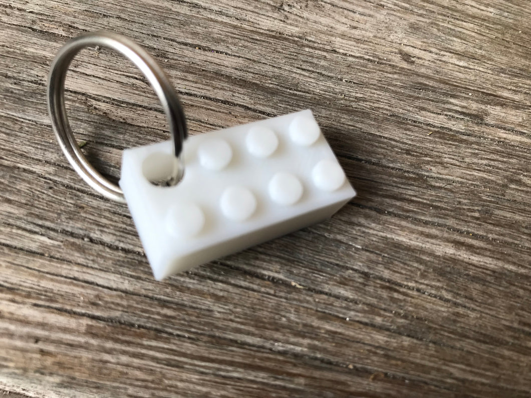 B3D - Fancy Block Keyring White