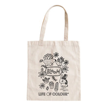 Load image into Gallery viewer, Life Of Colour - Colour-in Lineart Canvas Tote Bags - Plants
