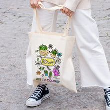 Load image into Gallery viewer, Life Of Colour - Colour-in Lineart Canvas Tote Bags - Plants
