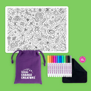 Little Change Creators - Crawlies | Re-Fun-Able™ Silicone Colouring Placemat