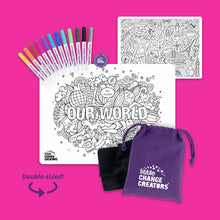 Load image into Gallery viewer, Little Change Creators - Our World | Re-Fun-Able™ Colour-in Placemat For Kids
