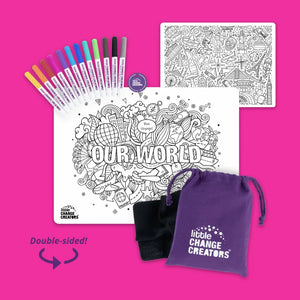 Little Change Creators - Our World | Re-Fun-Able™ Colour-in Placemat For Kids
