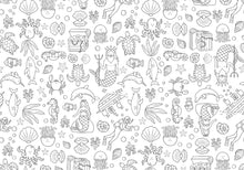 Load image into Gallery viewer, Colour Me Kids - Tidal Treasures - Washable, Reusable Colouring-In Solo Mats
