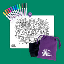 Load image into Gallery viewer, Little Change Creators - Safari Re-Fun-Able™ Children&#39;s Colouring Set
