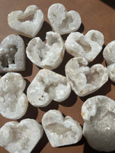 Load image into Gallery viewer, Moon Rituals - Agate Heart with natural druzy cave (4cm). Grounding, calming and protective—perfect gift for altar décor, meditation. christmas crystal gift.

