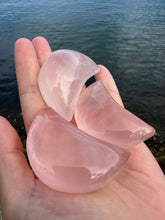 Load image into Gallery viewer, Moon Ritual - High-Quality Rose Quartz Moon (Approx. 5cm) – Self-Love &amp; Healing Crystal , Christmas Crystal Gift
